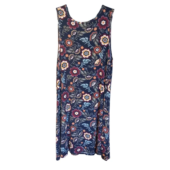 Terra & Sky Navy Floral Midi Dress - Picture 2 of 3